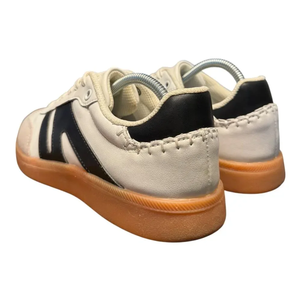 Lucky Step Women's 7 Sneakers White Black Sneakers Shoes Casual Suede